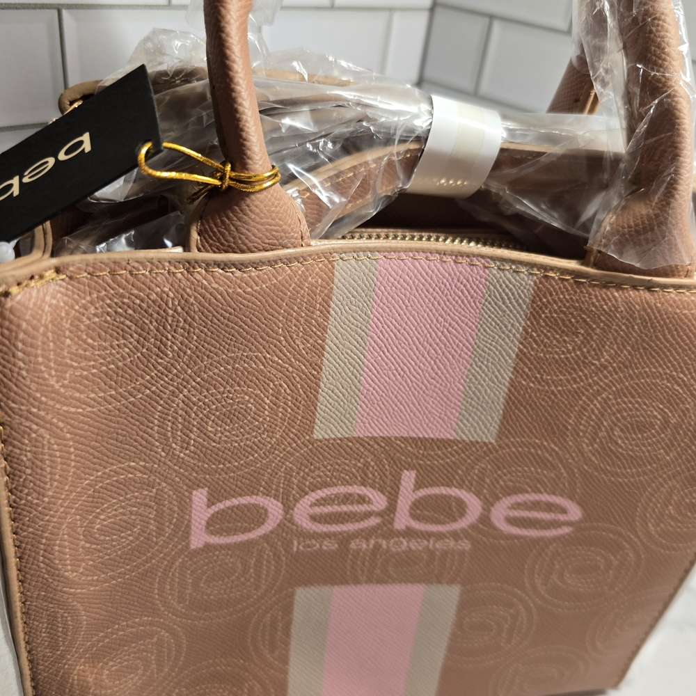 Bebe Blush and Beige Tote Bag